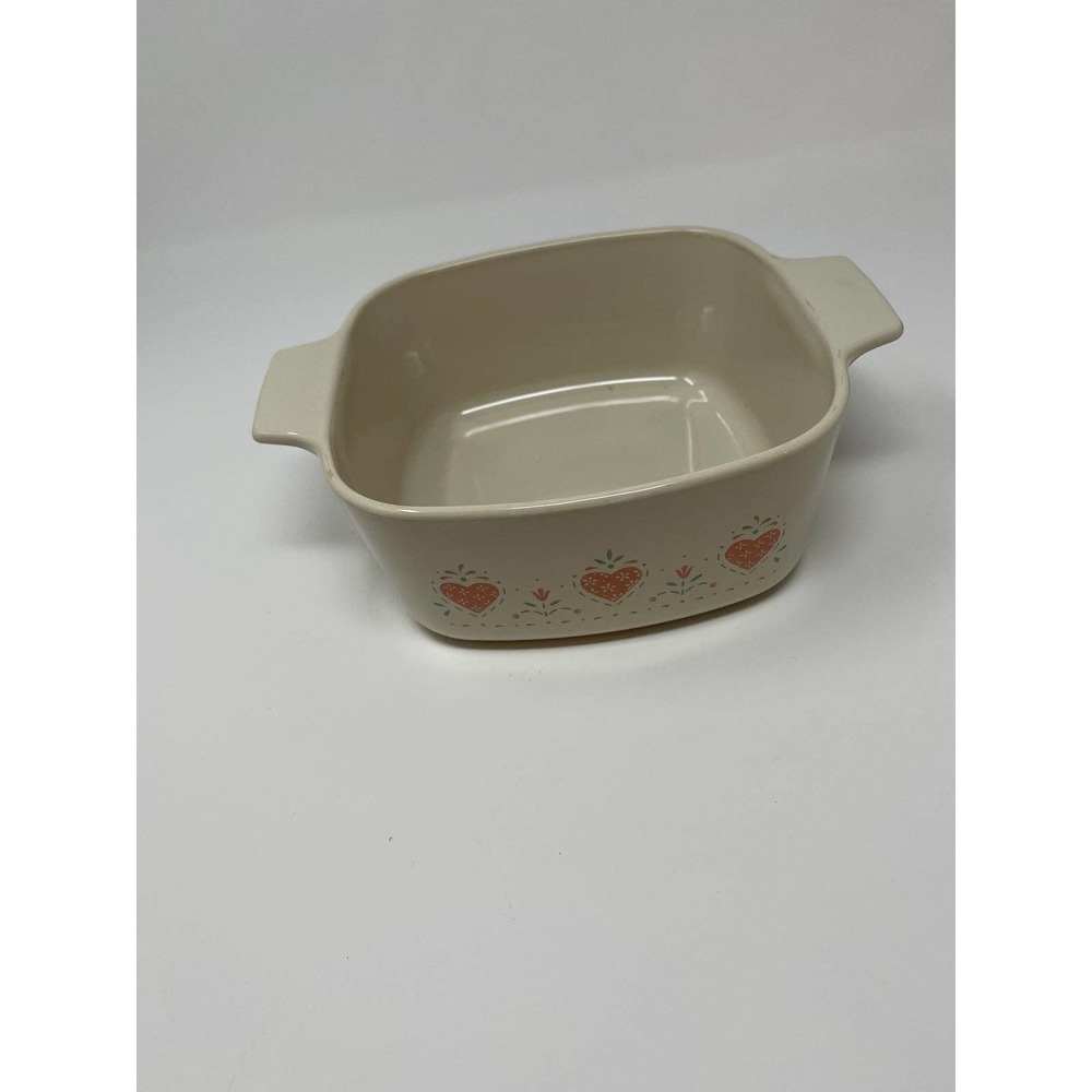 Vintage Corning Ware Casserole Dish Pink Hearts Forever Yours